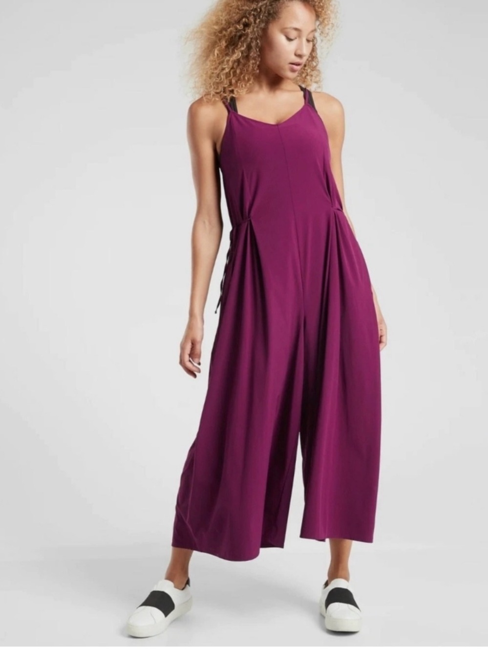 Athleta Plum Wide-Leg Strappy Jumpsuit